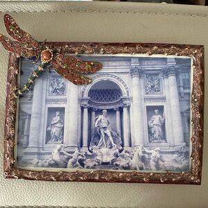 Jay Strongwater Cassandra Dragonfly Picture Frame 4x6 with Swarovski Crystals